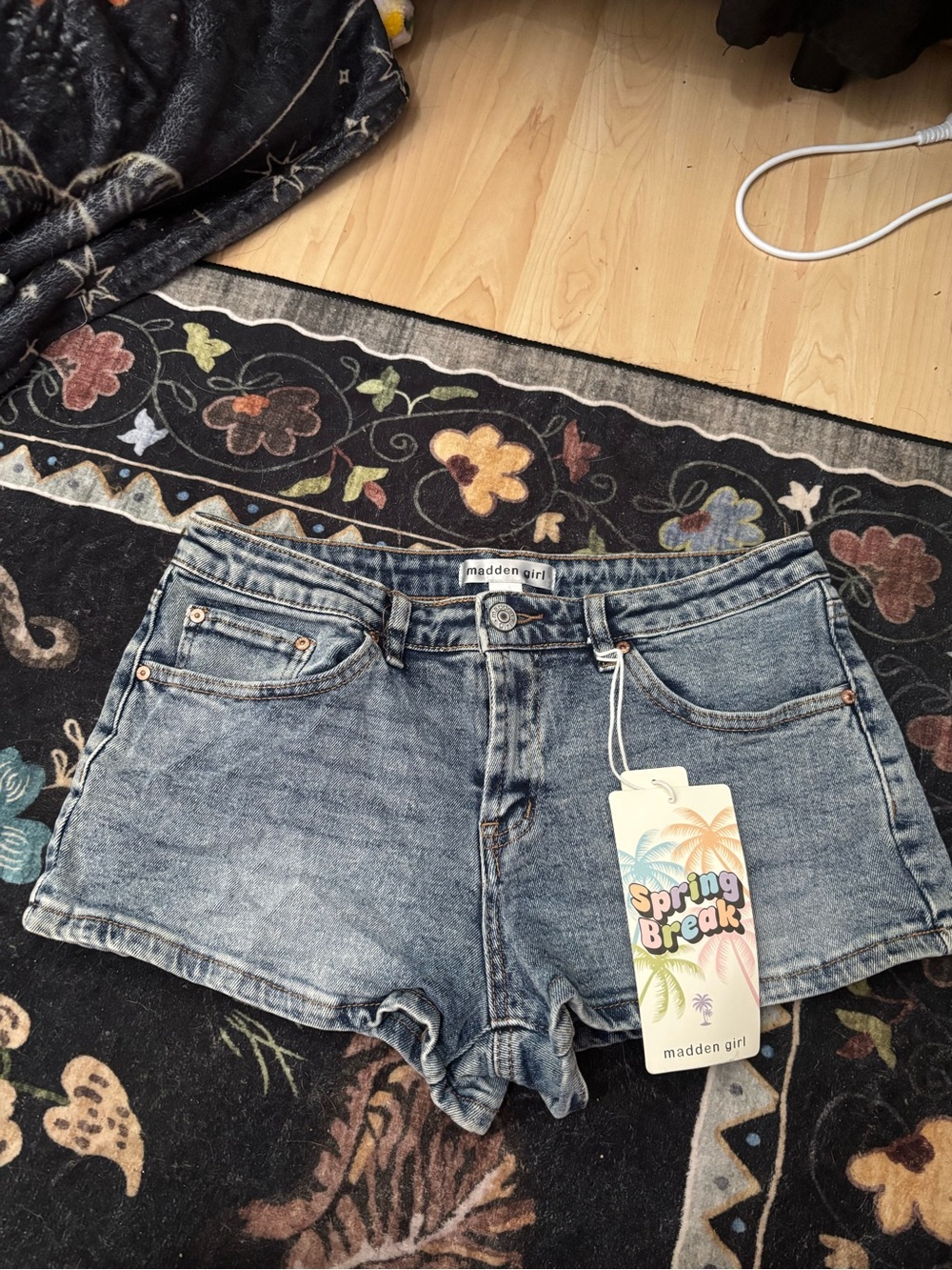 Madden Girl light blue denim jean shorts